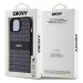 Zadní kryt DKNY PU Leather Repeat Pattern Tonal Stripe pro Apple iPhone 15, černá