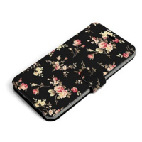 Mobiwear Flip pouzdro pro Apple iPhone 13 Mini - VD02S Květy na černé