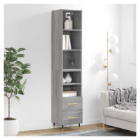 vidaXL Skříň highboard šedá sonoma 34,5 x 34 x 180 cm kompozitní dřevo