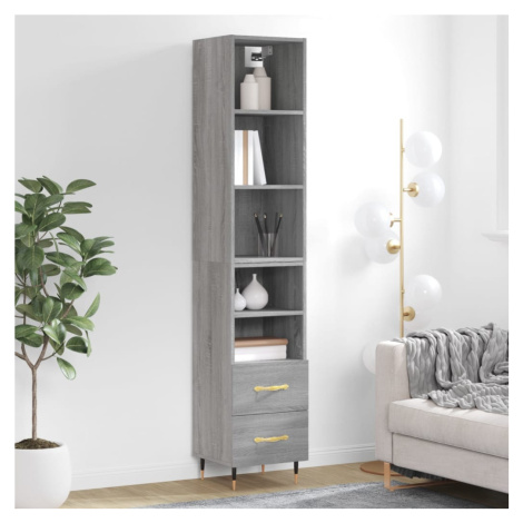 vidaXL Skříň highboard šedá sonoma 34,5 x 34 x 180 cm kompozitní dřevo