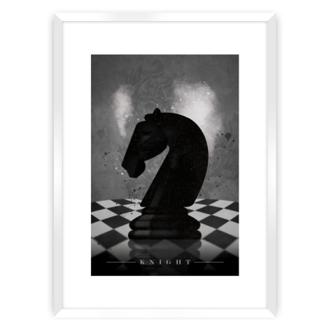 Dekoria Plakát Chess III, 30 x 40 cm, Ramka: Biała