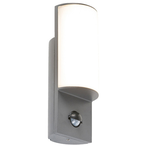 Moderní venkovní nástěnná lampa tmavě šedá s pohybovým senzorem - Harry QAZQA