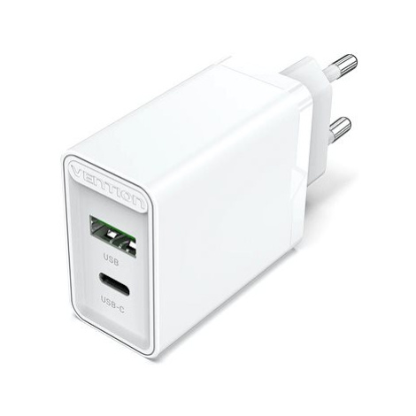 Vention 2-Port USB (A+C) Wall Charger (18W + 20W PD) White