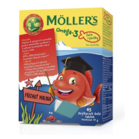 Mollers Omega 3 Želé rybičky 45ks malinová příchuť