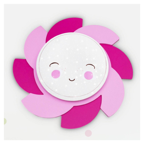Elobra LED nástěnné svítidlo Sun Starlight Smile, růžové
