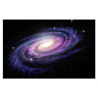 Fotografie Spiral Galaxy in deep spcae, 3D illustration, alex-mit, 40x26.7 cm
