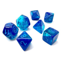 Sada kostek Chessex Gemini Blue-Blue/Light Blue Luminary Polyhedral 7-Die Set