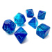 Sada kostek Chessex Gemini Blue-Blue/Light Blue Luminary Polyhedral 7-Die Set