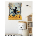 Obrazy na stěnu - Kočka na kole Rozměr: 40x50 cm, Rámování: vypnuté plátno na rám
