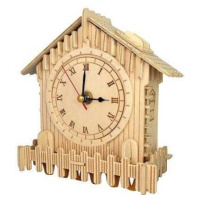 Woodcraft construction kit Dřevěné 3D puzzle Hodiny Domek