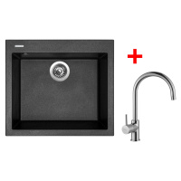 Sinks CUBE 560 Metalblack + Vitalia CUBE 560 Metalblack + Vitalia