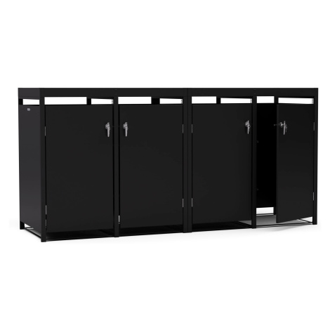 Blumfeldt BinSafe, box na odpadky, 4 odpadkové koše, 240 l, uzamykatelný, pozinkovaná ocel odoln