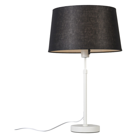 Stolní lampa bílá s černým odstínem 35 cm nastavitelná - Parte QAZQA