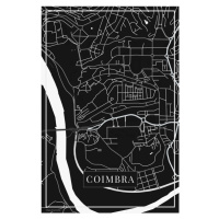 Mapa Coimbra black, 26.7x40 cm