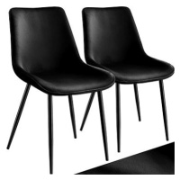 TecTake Sada 2 židlí Monroe v sametovém vzhledu - černá