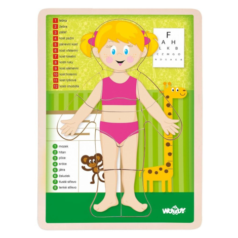 Woody Puzzle "Lidské tělo" - Holka CZ