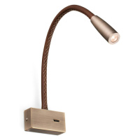 FARO LEAD nástěnná lampa na čtení, bronzová