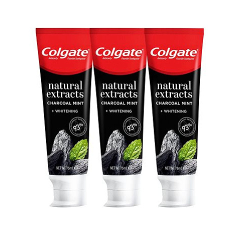 COLGATE Naturals Charcoal & White 3 x 75 ml