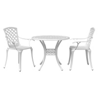 vidaXL 3dílný bistro set bílý litý hliník