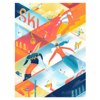 Ilustrace Ski the Lines, Mark Harrison, 30 × 40 cm