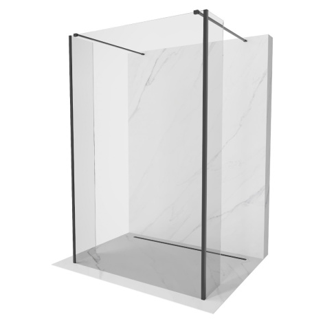 MEXEN/S Kioto Sprchová zástěna WALK-IN volněstojící 180 x 30 x 30 cm, transparent, černá 800-180