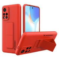 Wozinsky Kickstand Case silikonové pouzdro se stojánkem Xiaomi Poco M4 Pro 5G červené