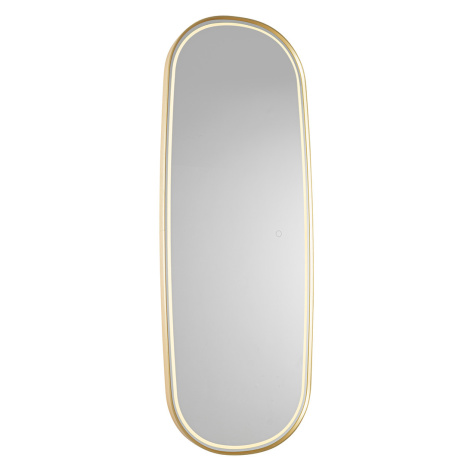 Moderní koupelnové zrcadlo zlaté včetně LED a dotykového stmívače - Geraldien QAZQA