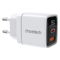 ChoeTech PD35W GAN Dual A+C ports Display wall charger-white