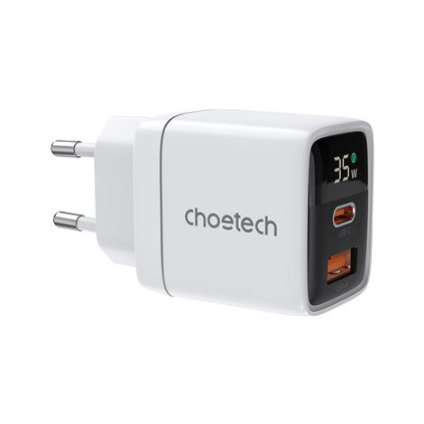 ChoeTech PD35W GAN Dual A+C ports Display wall charger-white