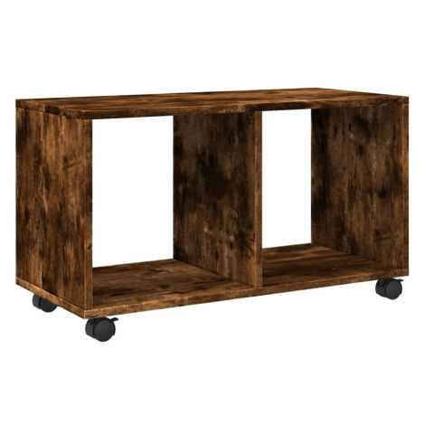 vidaXL Skříňka na kolečkách kouřový dub 72x33x42,5 cm kompozitní dřevo