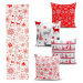 Sada 4 vánočních povlaků na polštář a běhounu na stůl Minimalist Cushion Covers Red Snowflake