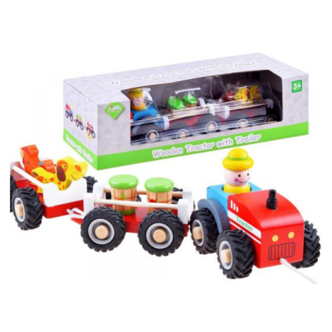 Dřevěný traktor s vlečkami Toys Group