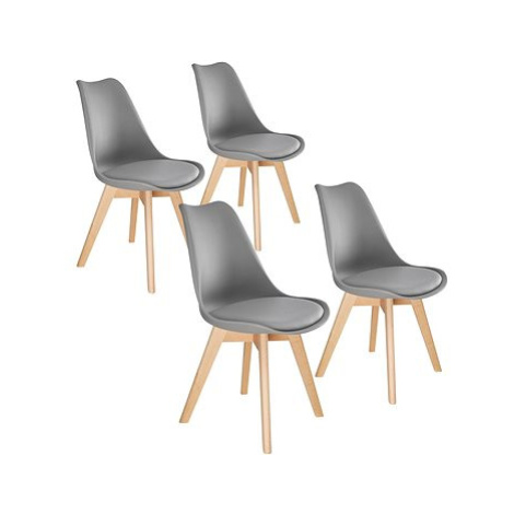 4× Jídelní židle Friederike, šedá tectake