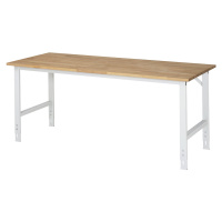 RAU Pracovní stůl, výškově přestavitelný, 760 - 1080 mm, masivní buková deska, š x h 2000 x 800 