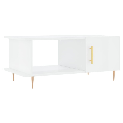 vidaXL Konferenční stolek lesklý bílý 90 x 50 x 40 cm kompozitní dřevo