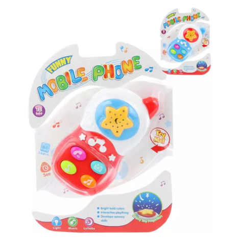 Telefon baby projektor noční obloha 2v1 na baterie Světlo Zvuk 2 barvy