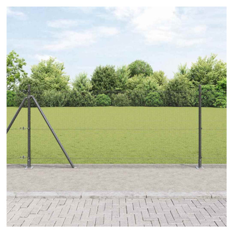 vidaXL Plotový sloupek. Šedá 50 x 0,8 m (16 x 16 mm síť) Ocel a PVC