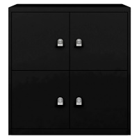 BISLEY LateralFile™ Lodge, se 4 uzamykatelnými boxy, výška vždy 375 mm, černá