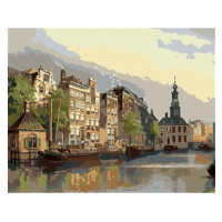 Diamondi - POHLED NA MINCOVNU V AMSTERDAMU, 40x50 cm, vypnuté plátno na rám