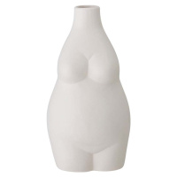 Bílá kameninová váza Bloomingville Elora, výška 18 cm