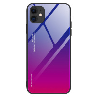 Gradient Glass pouzdro 9H na zadní část na iPhone 12 / 12 Pro pink-purple