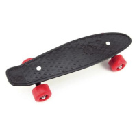 Skateboard - pennyboard 43cm, nosnost 60kg plastové osy, černá, červená kola