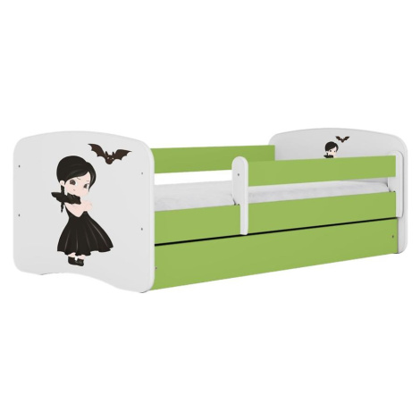 Dětská postel Babydreams+SZ+M zelená 80x160 Wednesday BAUMAX