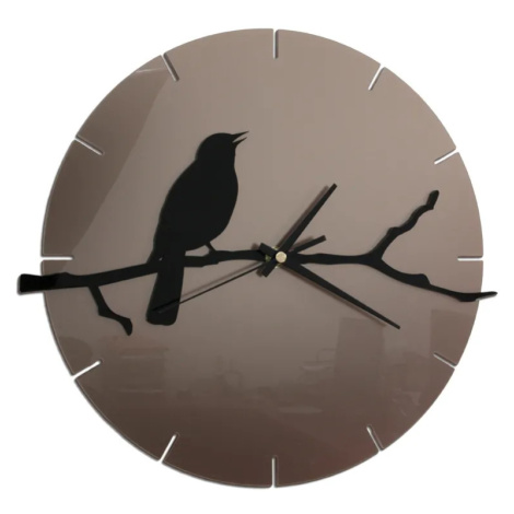 ModernClock Nástěnné hodiny Bird šedo-černé