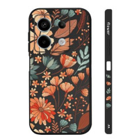 TopQ Kryt Design Xiaomi Redmi Note 13 Pro 5G Luční kvítí černý 123315