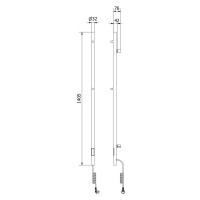 MEXEN Pino elektrický věšák na ručníky 1405 x 32 mm, 75 W, bílá W301-1405-032-00-20