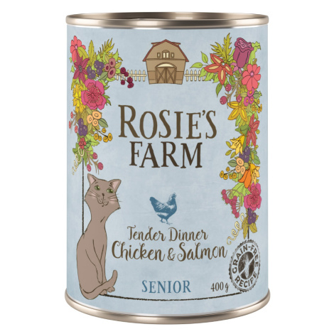 Výhodné balení Rosie's Farm Senior 12 x 400 g - Senior: kuřecí a losos