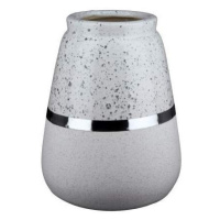 Váza kulatá kónická keramika bílo-šedá 16cm