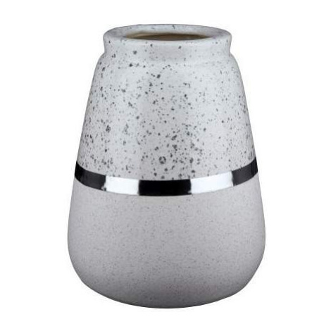 Váza kulatá kónická keramika bílo-šedá 16cm Gilde handwerk