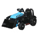 Dětský elektrický traktor s radlicí modrý